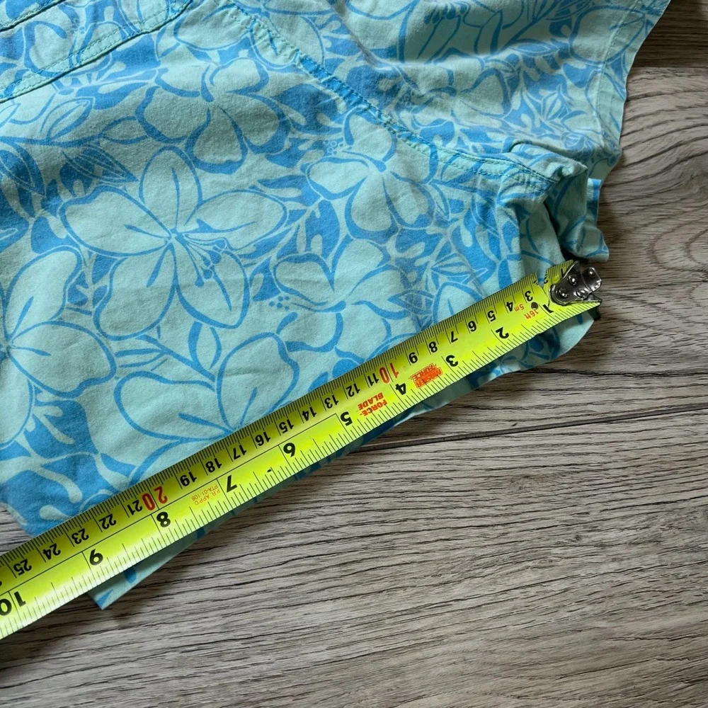 Justice Shorts Girls 16 Regular Blue Floral Tropical Cotton Stretch Casual‎ W10
